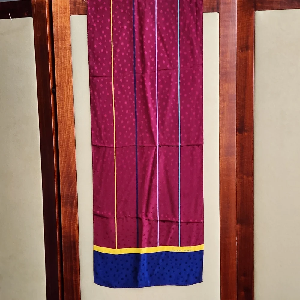 Alfred Sung Rectangular Silk Scarf